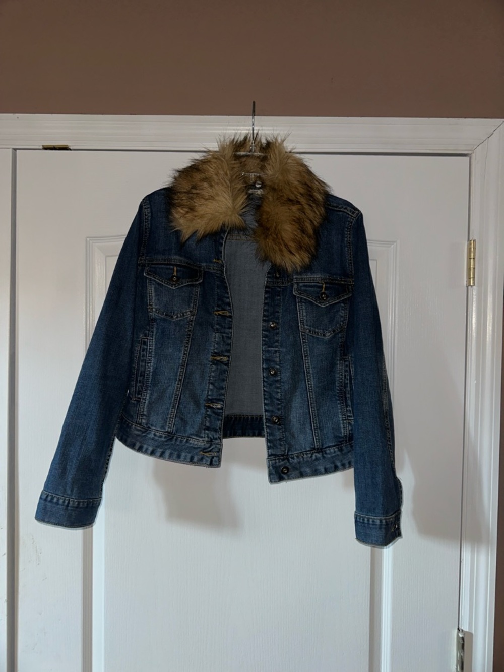 Vintage Women’s Boston Proper Denim Jacket Detachable Collar Size Medium